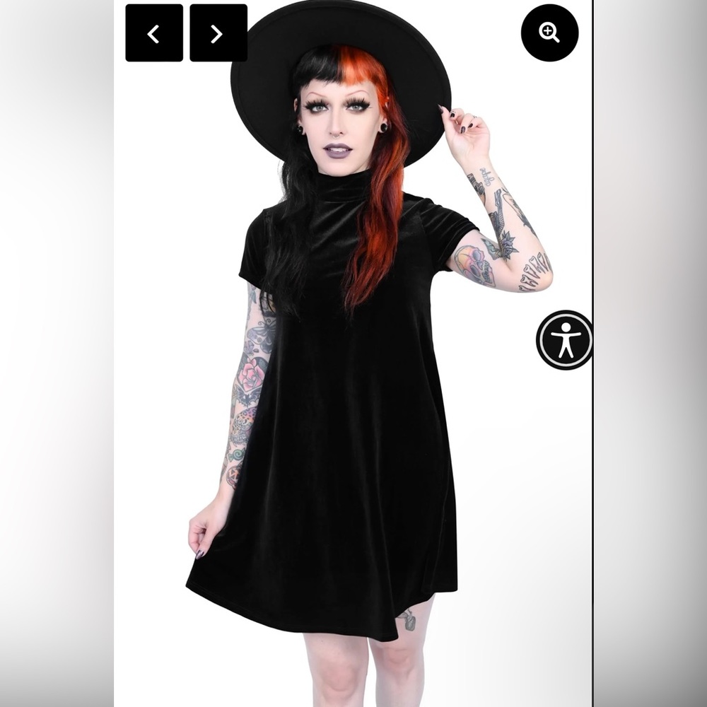 Brand new Foxblood Velvet Mini Mod dress size Medium. Punk, goth